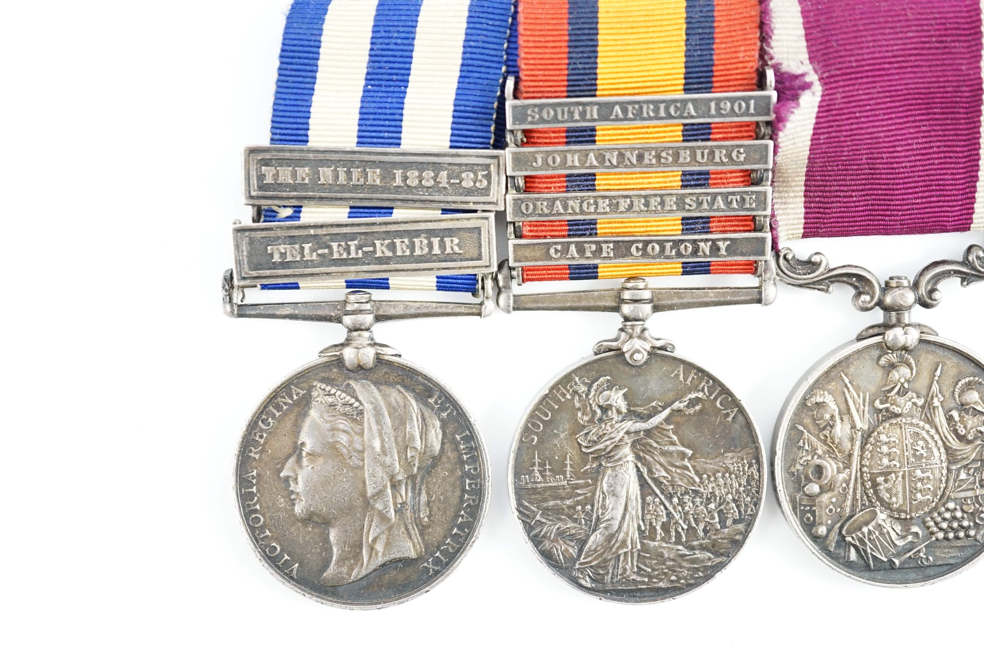 A Victorian Egypt / South Africa campaigns group of medals to 16739 Sergt. F.J. Allan, Royal Engineers